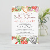 BBQ Baby shower BabyQ Voedsel Rood Gingham Rustiek Kaart (Staand voorkant)