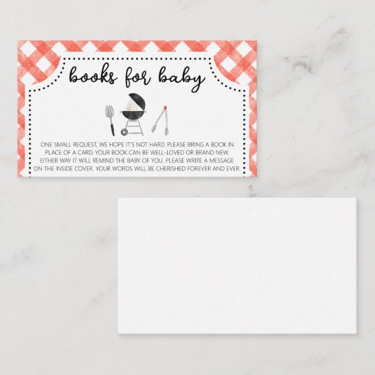 BBQ Baby shower Books voor Baby Visitekaartje (Voorkant / Achterkant)