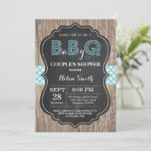 BBQ Baby shower Invitation bébé Q Jardin Aqua (Debout devant)