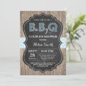 BBQ Baby shower Invitation Bébé Q Jardin Garçon (Debout devant)