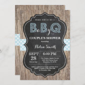 BBQ Baby shower Invitation Bébé Q Jardin Garçon (Devant / Derrière)