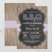 BBQ Baby shower Invitation Bébé Q Jardin Purple (Devant / Derrière)