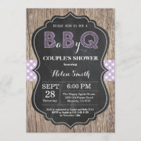 BBQ Baby shower Invitation Bébé Q Jardin Purple