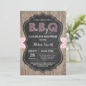 BBQ Baby shower Invitation Bébé Q Jardin rose (Debout devant)