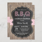 BBQ Baby shower Invitation Bébé Q Jardin rose (Devant / Derrière)