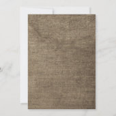 BBQ Baby shower Invitation Burlap Blue Kaart (Achterkant)