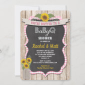 BBQ Baby shower invitation fille rose jaune (Devant)