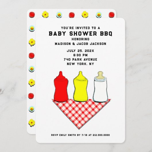 BBQ-Baby shower Kaart (Voorkant / Achterkant)