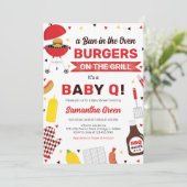 BBQ-Baby shower Kaart (Staand voorkant)