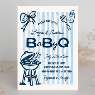 BBQ Baby Shower Koppels Baby Q Kaart