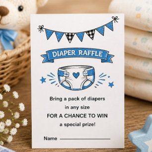 BBQ Baby Shower Luier Raffle Kaart