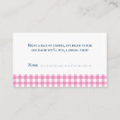 BBQ Baby shower Luier Raffle Roze Plaid Informatiekaartje (Achterkant)