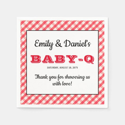 BBQ Baby shower Napkins Servet (Voorkant)