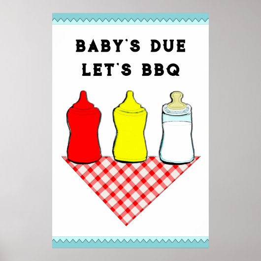 BBQ-Baby shower Poster (Voorkant)