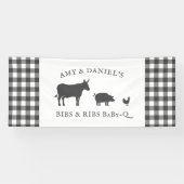 BBQ Baby shower Rustic  Grey Pset Spandoek (Horizontaal)