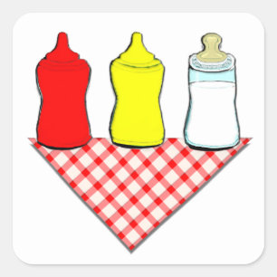 BBQ Baby shower Square Sticker