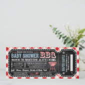 BBQ Baby shower Ticket Diaper Raffle-uitnodigingen Kaart (Staand voorkant)