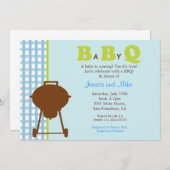 BBQ Baby shower Uitnodiging (Voorkant / Achterkant)