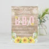 BBQ Baby shower Uitnodiging Baby Q Couples Shower (Staand voorkant)