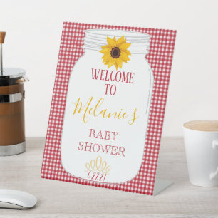 BBQ Baby shower Welkome voetafdruk 8x10 Reclamebord Met Voetstuk