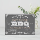 BBQ Baby ShowerbInvitaties Kaart (Staand voorkant)