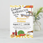 BBQ Backyard Cookout Birthday Kaart (Staand voorkant)