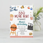 BBQ Backyard Movie Night Invitation (Debout devant)