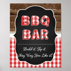 BBQ Bar Sign. - Rood Baby Q Poster