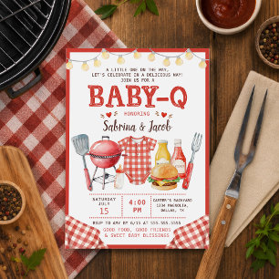 BBQ Barbecue Baby-Q Baby Shower Uitnodiging