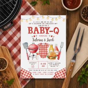 BBQ Barbecue Baby-Q Baby Shower Uitnodiging