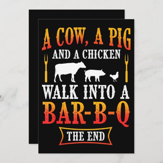 BBQ | Barbecue Bbq Joke Gift Grill Master Chef Feestdagenkaart (Voorkant / Achterkant)