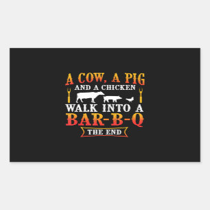 BBQ Barbecue Bbq Joke Gift Grill Master Chef Rechthoekige Sticker
