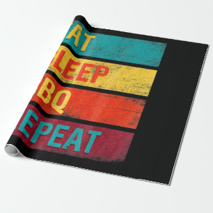 BBQ Barbecue Grilling Gift eet slaap BBQ Cadeaupapier