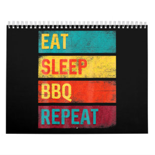 BBQ Barbecue Grilling Gift eet slaap BBQ Kalender