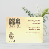 BBQ Barbecue Party Personnalisable Invitation d'ét (Debout devant)