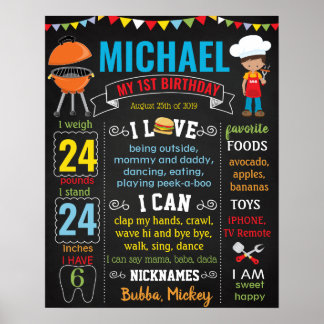 BBQ Barbecue Picnic Outdoorn Birthday-alkboard Poster