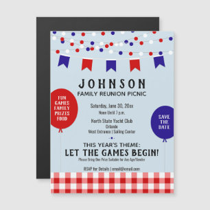 BBQ · Barbecue · Reünie · Verjaardag Picknickfee Magnetische Uitnodiging
