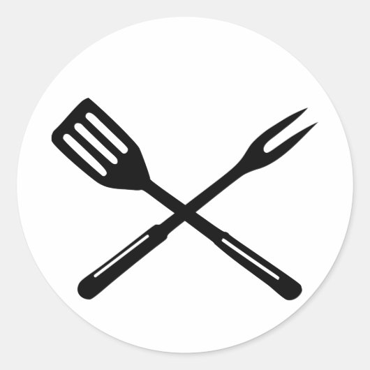 BBQ - Barbecue Ronde Sticker (Voorkant)