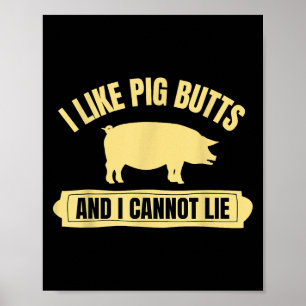 BBQ Barbeque Grillen Ik hou van G Butts en ik kan  Poster