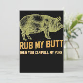 BBQ | BBQ Grill pig Funny Pork ID roke die roest Feestdagenkaart (Staand voorkant)