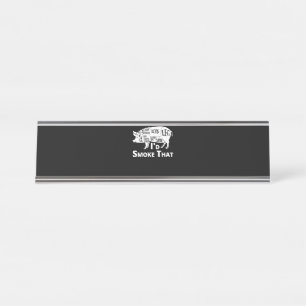 BBQ BBQ Grill Pig Pork ID Rook dat Man geeft Bureau Naambordje