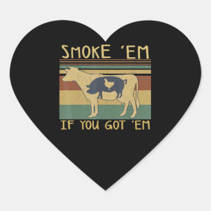 BBQ BBQ Grilling Funny Meat Smoker Foodie Lover Hart Sticker
