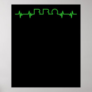 BBQ BBQ Heartbeat Grappige BBQ Is Mijn Levenslij Poster