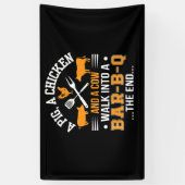 BBQ | BBQ Lover Pig Chicken Koe Walk in bar BBQ Spandoek (Verticaal)