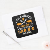 BBQ | BBQ Lover Pig Chicken Koe Walk in bar BBQ Vierkante Sticker (Envelop)