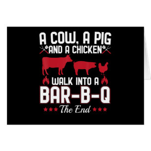 BBQ BBQ Papa Plaisanter Une Vache Un Cochon Et U