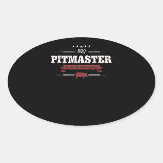 BBQ | BBQ Pitmaster Low en Slow is een manier om t Ovale Sticker