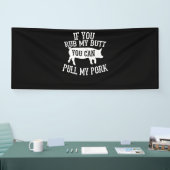 BBQ | BBQ Rub My Butt Pull My Pork Smoker Grilling Spandoek (Beurs)