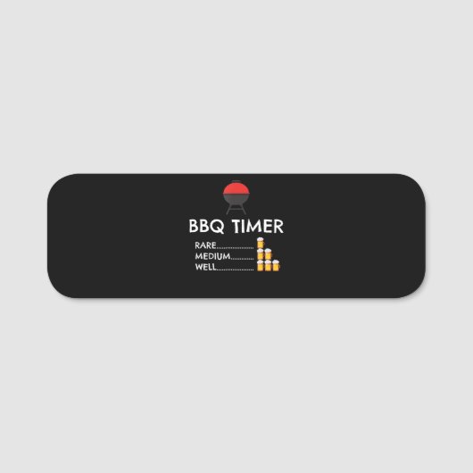 BBQ |BBQ Timer Barbecue Funny Grilling Gift Naamplaatje (Voorkant)