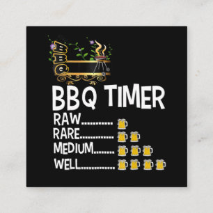 BBQ BBQ Timer Barbecue Funny Grilling Gift Vierkante Visitekaartje